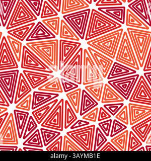 Triangulation geometric shapes background. Multiple repeated inner triangles. Large triangles size. Multiple colors style. Seamless pattern. Stock Vector