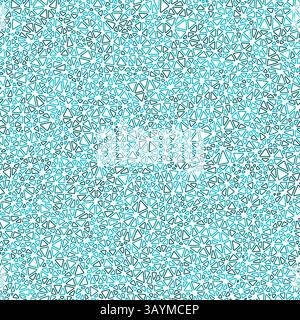 Triangular pattern background. Tiny triangles size. Monotone style. Rounded triangles outlined. Repeatable pattern. Ocean Depths. Stock Vector