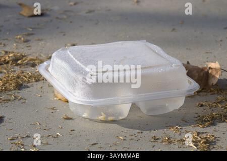 clear plastic food takeout container Stock Photo