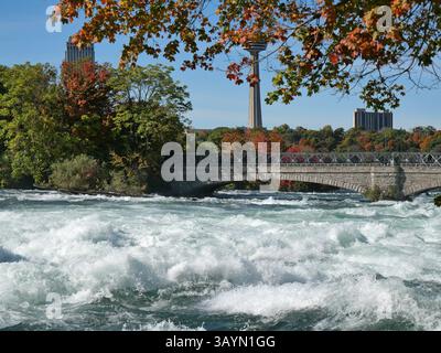 Rapids on Niagara River above the Falls Stock Photo