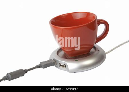 USB warmer with cup with clipping path Stock Photo