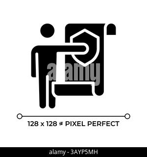 Freedom from state and interference in rights pixel perfect glyph solid icon Stock Vector
