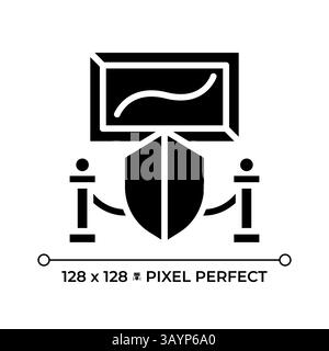 Right to participate in cultural life pixel perfect glyph solid icon Stock Vector