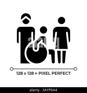 Freedom from discrimination pixel perfect glyph solid icon Stock Vector