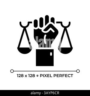 Right to recognition as person before law glyph solid icon Stock Vector