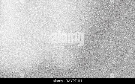 Grainy background with a noise gradient and an abstract black and white effect. Grainy sandpaper painted with vector brush dots and shapes. Wavy Stock Vector
