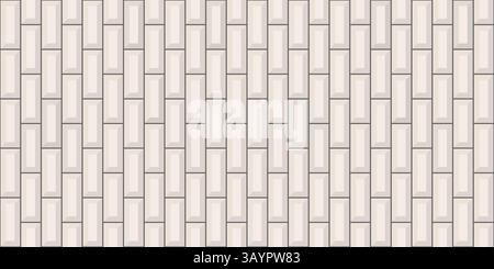 Ceramic vertical checkered tile pattern. Subway, metro brick vector seamless background. White scandinavian bathroom, kitchen floor, wall volumetric Stock Vector