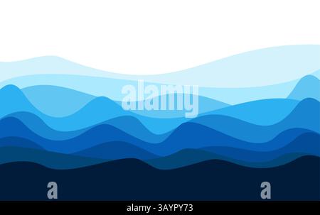 Stylish blue wavy abstract background vector. Stock Vector