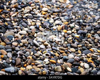 Sea stones. Smooth pebble background Stock Photo
