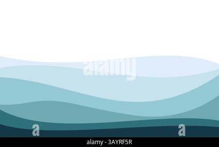 abstract ocean blue wave background for banners or presentation Stock Vector