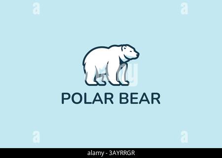 Modern Arctic Polar Bear Logo Bold and Creative Design Concept Stock Vector