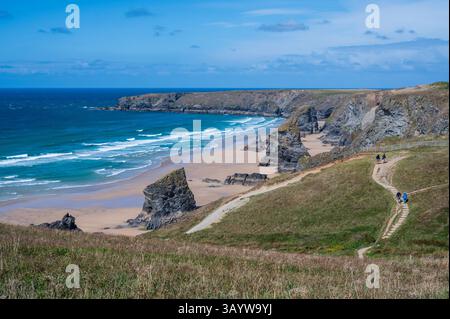 Bedruthan Steps, North Cornwall Stock Photo