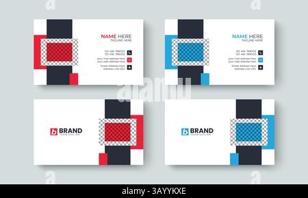 Corporate modern creative and simple business card design layout template. Template design for business card, visiting Card, identity card template. Stock Vector
