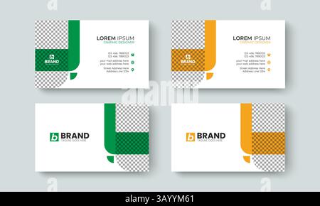 Professional corporate elegant and creative business card design template. Template design for business card, visiting Card, identity card design. Stock Vector