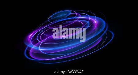 Captivating Abstract Light Patterns Created Using Vibrant Blue and Purple Swirls for Artistic Expression Stock Vector