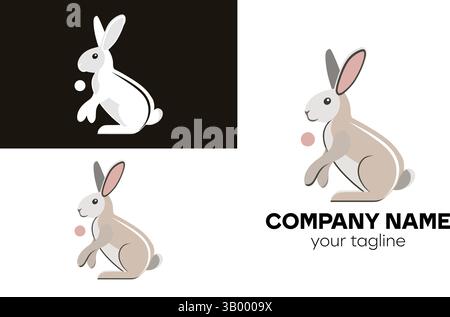 Modern Stylized Rabbit Logo for Various Businesses Stock Vector