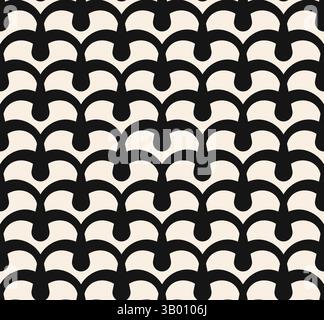Thick black drops horizontal seamless pattern on beige background. Repeating black beige pattern. Stock Vector