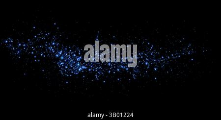 A mesmerizing Starlit Cosmic Background adorned with shimmering Glowing Blue Particles that captivate the eye Stock Vector