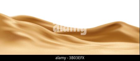 Golden Sand Dunes Vector Illustration Depicting Wavy Desert Shapes in a Minimalistic Style on a White Background, Highlighting Natural Elegance Stock Vector