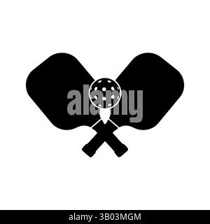 Pickleball paddle outline vector flat illustration design. Stock Vector
