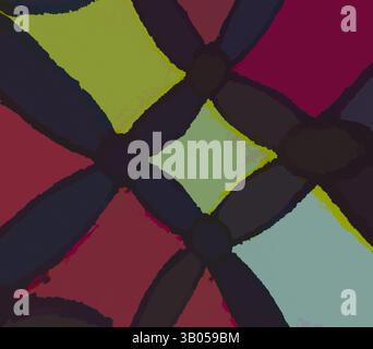 A vibrant pattern of interconnected shapes creates a playful interplay of colors, blending circles and curved lines in a bold design., A vibrant circular pattern featuring a checkered design with bold colors, creating a lively and dynamic visual effect. Classic art with a modern twist reimagined by Artotop, Transformed Egyptian Ornament, Classic art with a modern twist reimagined by Artotop Stock Photo