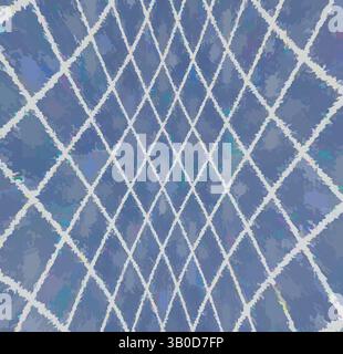 A dynamic pattern of blue and white diamond shapes creates an engaging visual texture, reminiscent of woven fabric or geometric tiling. The overlapping lines add depth and movement, inviting the viewer to explore the design further., A circular design featuring a textured surface with a diamond-patterned grid, showcasing multiple shades of blue and subtle variations in hue. Classic art with a modern twist reimagined by Artotop, Transformed French Fabrics, First Half of the Nineteenth Century, Classic art with a modern twist reimagined by Artotop Stock Photo