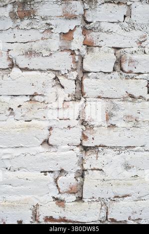 A Whitewashed Brick Wall Featuring a Rustic and Charming Texture for Visual Appeal Stock Photo