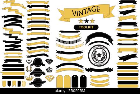 Vintage Retro Vector Logo Design for Banners – Classic & Timeless Style Stock Vector