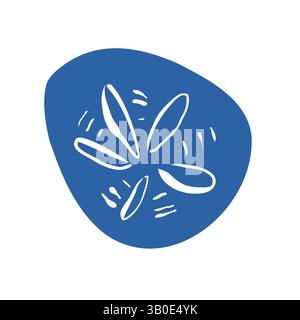 Hand drawn sand dollar illustration in minimal style Stock Vector