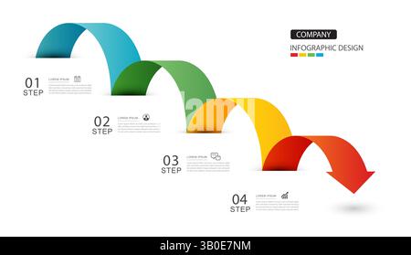 Infographics arrow symbol timeline business steps to success. Stock Vector