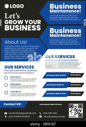 Modern Business Flyer Template – Editable Corporate Poster Design Stock Vector