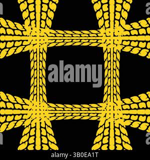 Tire tracks simple yellow patterns Stock Vector
