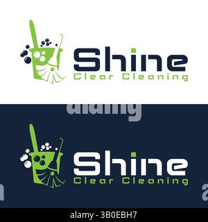 Cleaning logo design in vector templates Stock Vector