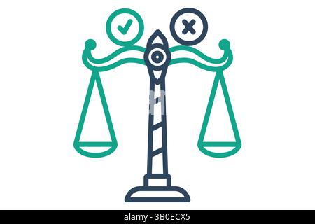 Ethics icon. line icon style. icon related to law and justice. law elements vector illustration Stock Vector