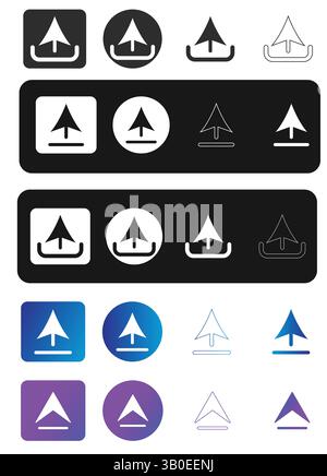 Upload Icon Pack for Websites and UI Design – Vector Symbols Collection Stock Vector