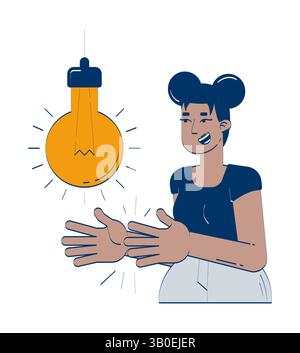 Clap to activate smart light bulb doodle illustration concept Stock Vector