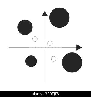 Bubble chart with axis 2D line object Stock Vector