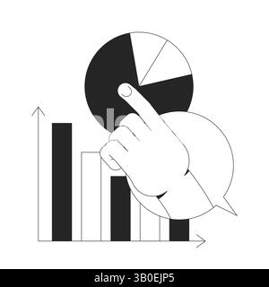 Interactive data analytics line onboarding ui illustration Stock Vector