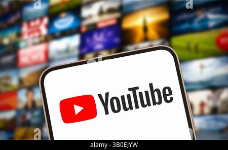 Youtube social media and video sharing platform Stock Photo