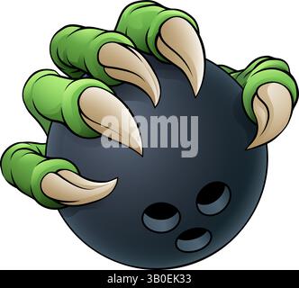Bowling Ball Claw Cartoon Monster Animal Hand Stock Vector