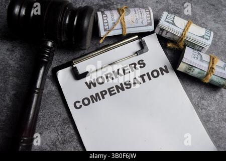 Concept of Workers Compensation write on sticky notes isolated on ...