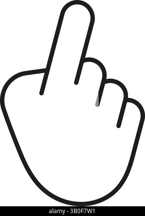 Pointer hand click gesture with index finger up Line Icon. User interface navigation symbol for selection and interaction Outline Symbol. Editable Stock Vector