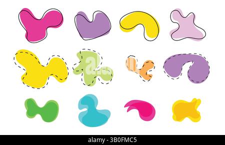 Abstract Blob Shape Clipart | Modern Organic Fluid Shapes | Trendy Digital Design Elements Stock Vector