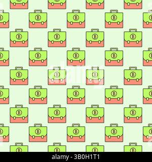Bitcoin Crypto Portfolio vector Cryptocurrency concept colored seamless pattern Stock Vector