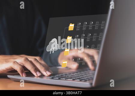 document management Organizing enterprise information Powerful online document files Stock Photo