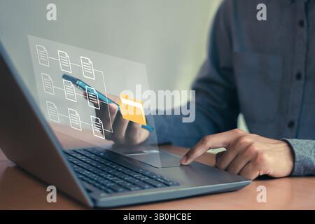 document management Organizing enterprise information Powerful online document files Stock Photo