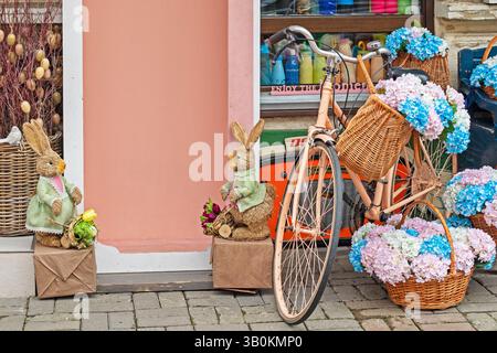 decoration of streets for the bright holiday Easter Stock Photo