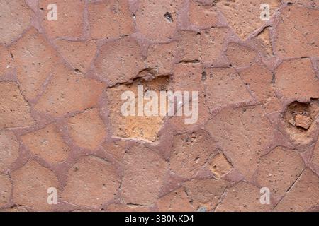 Aged Terracotta Mosaic Floor Texture Stock Photo