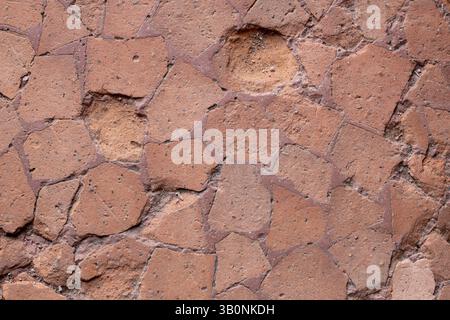 Worn Clay Mosaic Floor Surface Stock Photo