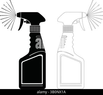 Car Glass Cleaner Spray Bottle Automotive Cleaning Accessory for Windows, Mirrors, and Windshield Detailing Stock Vector